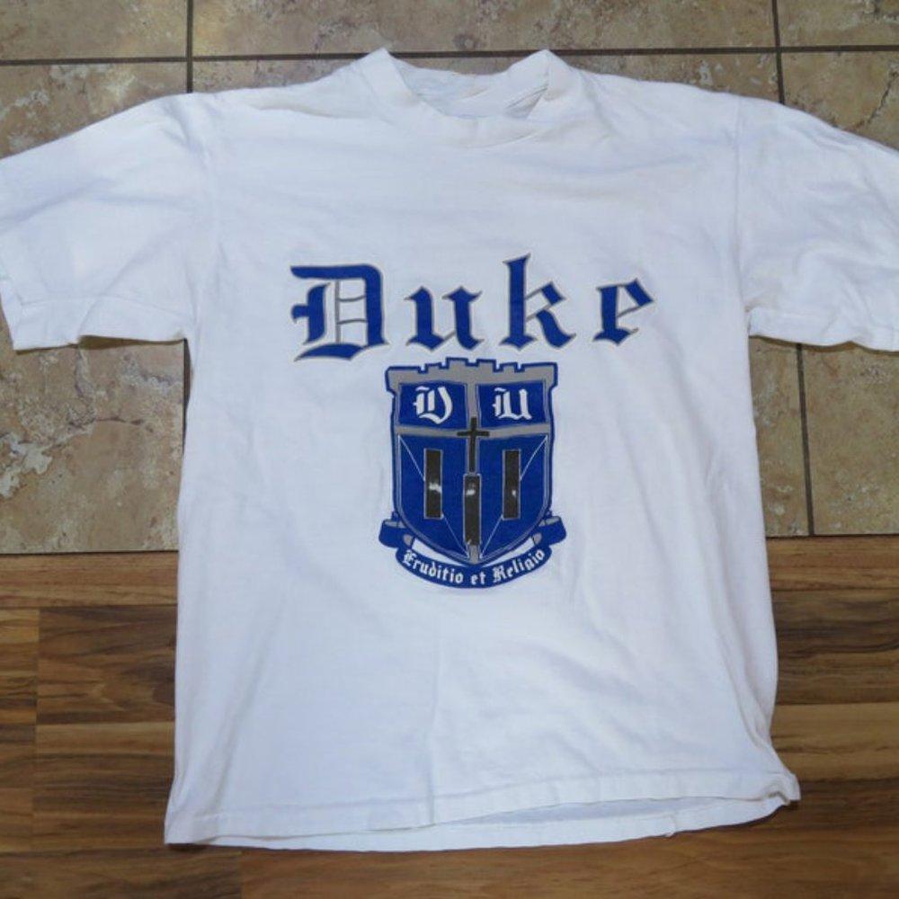 Duke University Brand White Blue Blue Devils Usa Me Shirt